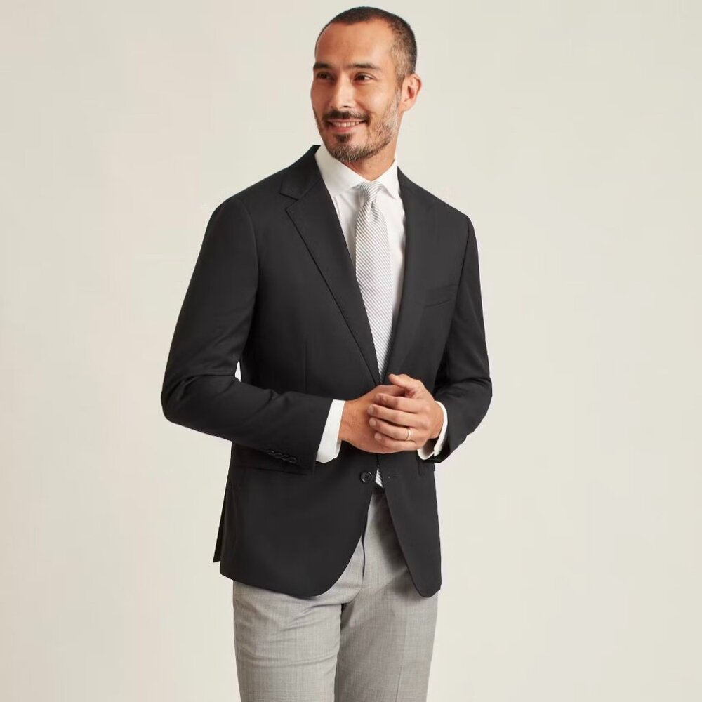 Bonobos Black Blazer with Gray Pants 42R